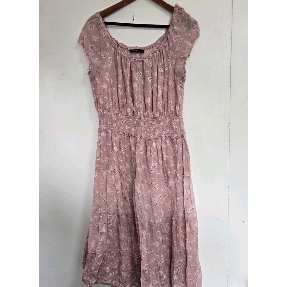 Mille Gabrielle Dress Womens XL Bohemian Midi Smocked Floral Romantic Peasant